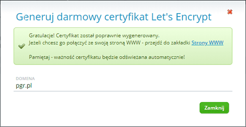 darmowy certyfikat let's encrypt